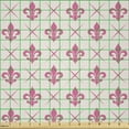 thumbnail image 2 of Ambesonne Fleur De Lis Fabric by the Yard Microfiber, Pink Lily Flower, 2 Yards, Pink Cream, 2 of 2