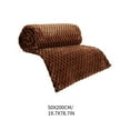 thumbnail image 2 of Cozy Blanket Clearance, Hwkond Flannel Blanket, Solid Color Multifunctional Cover Blanket(Brown,150x200cm), 2 of 8