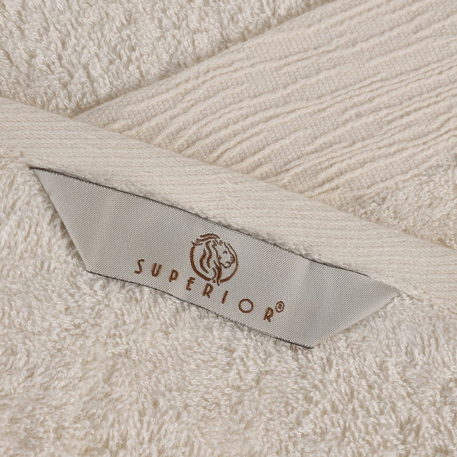 Superior Rayon From Bamboo Soft 9-Piece Towel Set, Cotton Blend Modern Towels, Ivory