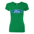thumbnail image 2 of Wild Bobby, Ford Motors Blue Logo, Cars and Trucks, Women Slim Fit Junior Tee, Kelly, Large, 2 of 4