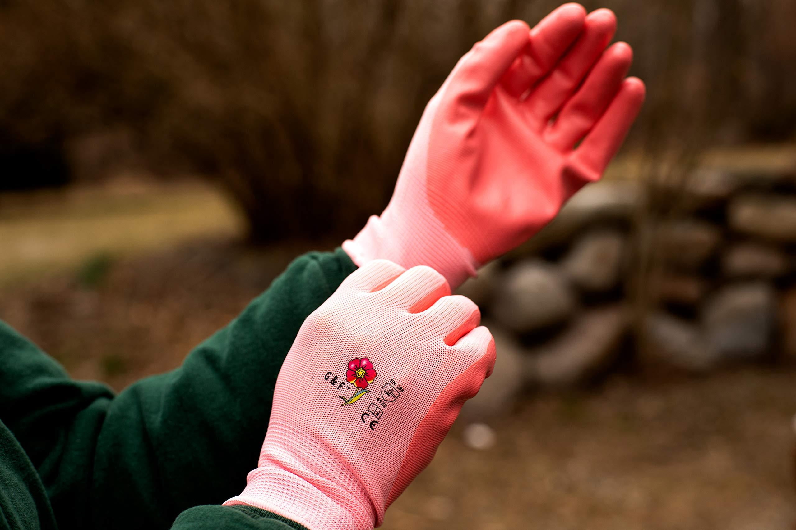 G & F Products Women Garden Gloves, Micro Foam Coating, 12 Pairs, Size Medium Multi Color