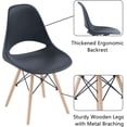 thumbnail image 6 of MOJAY Modern Dining Chairs Set of 4,DSW Shell Plastic Chairs with Wood Legs,Armless Side Chairs,Kitchen Chair with Hollow Back for Dining Room,Living Room,Bedroom(Grey), 6 of 8