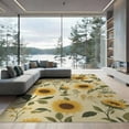 thumbnail image 2 of ODIKA 8'x10' Yellow Warm Sunflower Elegance Washable Area Rug Helianthus Annuus Floral Pattern Charm for Dining Room, Large Office, Lounge, Non-Slip Chair-Friendly Mat, 2 of 7