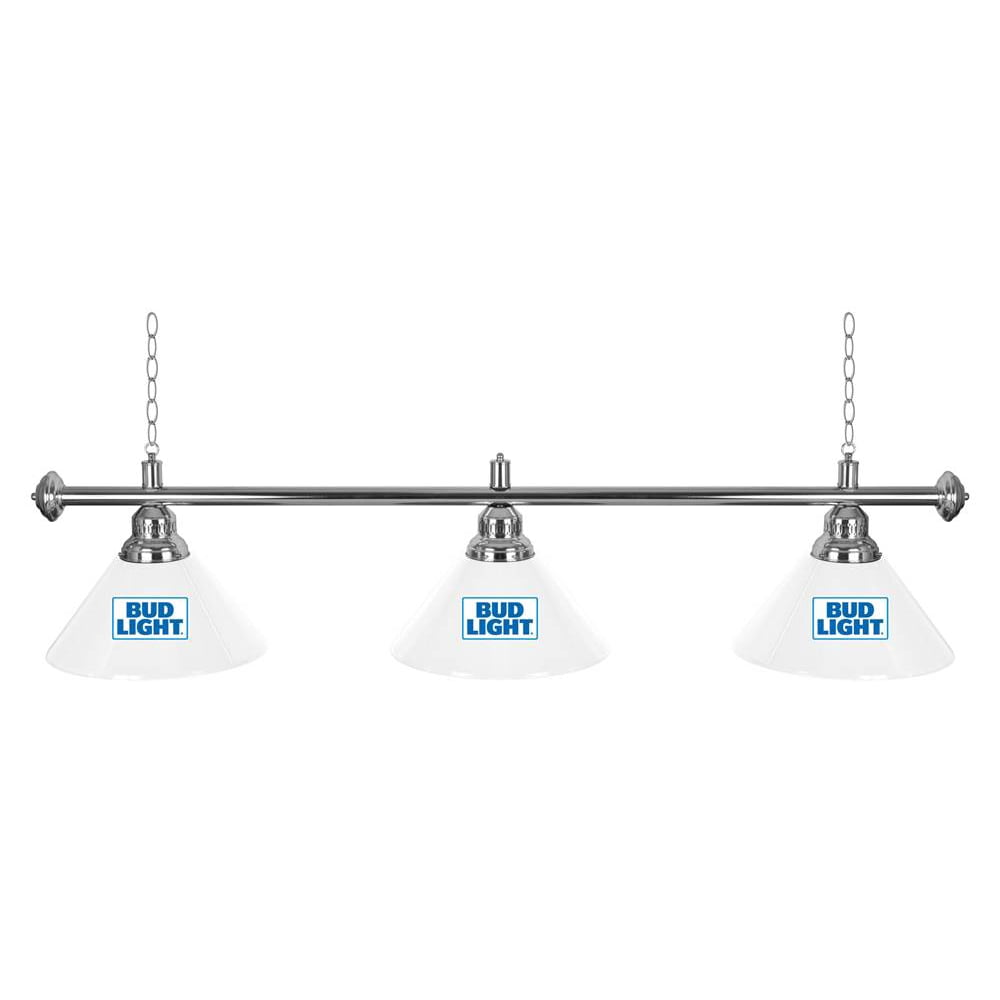 Bud Light 3 Shade Billiard Pool Table Lamp in White