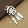 thumbnail image 3 of QQTDFG Sterling Silver Dream Catcher Feather Charm Pendant A2266-1 piece, 3 of 6