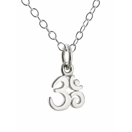 Sterling Silver Tiny Om Symbol Charm Ohm Pendant Necklace 18 Sterling Silver Tiny Om Symbol Charm Ohm Pendant Necklace 18