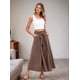 thumbnail image 5 of Pantalones de Playa Casuales, Holgados, Estilo Palazzo, de Cintura Alta y Abertura para Mujer, Estilo Bohemio, con Bolsillos para Verano. Marrón S, 5 of 9