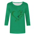 thumbnail image 3 of Women St. Patrick's Day Tops Shamrock Clover Print Short Sleeved T Shirt Green Shamrock Graphic Tees Blouses, 3 of 4