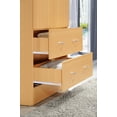 thumbnail image 4 of Hodedah Two Door Wardrobe with Two Drawers and Hanging Rod, Beech, 4 of 8