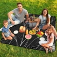 thumbnail image 7 of Black And White Ink Flower Outdoor Picnic Blanket, Foldable Waterproof Beach Mat, Portable Beach Blanket for Beach Camping, Hiking, Family Concerts, 7 of 7