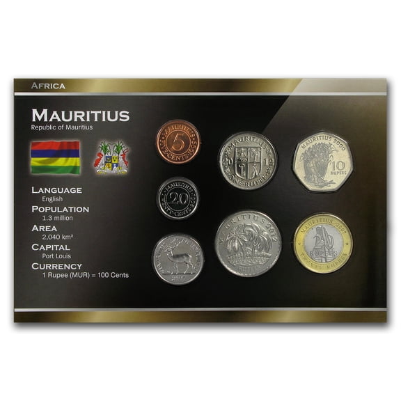 Mauritius 5 Cents - 20 Rupees 7-Coin Set BU