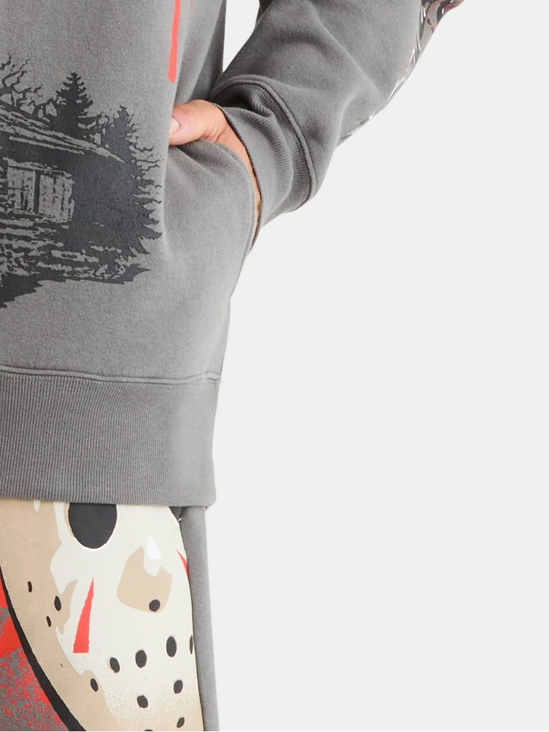 Friday the 13th Men's and Big Men's Graphic Print Fleece Hoodie