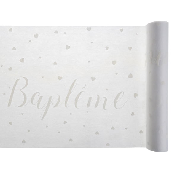 Élégant Baptism Party Table Runner - Esthétique Élégante pour une Touche Festive Classique