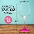 thumbnail image 5 of Crystal Wine Glasses 17.5 oz. Set of 12, Bulk Pack - Restaurant Glassware, Perfect for Red Wine or White Wine - Pink, 5 of 5