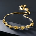 thumbnail image 4 of Gem Stone King 2.24 Ct Round Yellow Citrine 18K Yellow Gold Plated Silver Bracelet for Women, 4 of 5