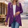 thumbnail image 2 of Ruimatai Women's Casual Cardigan Sparkling Sequin Open Front Long Sleeve Top Chic Loose Fit Blouse Jacket, 2 of 6