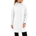 thumbnail image 2 of Smsaxvxz Womens Rain Jackets Fall Fashion Solid Zip Up Waterproof Windbreaker Coat Casual Mid Tops with Pockets White L, 2 of 6