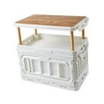 thumbnail image 3 of koolsoo Camping Storage Box Collapsible Storage Bin with Wooden Lid and Handle Trunk Organizer Container for Fishing Traveling Picnic White, 3 of 8