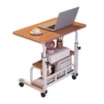 thumbnail image 7 of Adjustable Height Mobile Standing Desk – Portable Rolling Computer Table with Storage Shelves – Compact Laptop Desk for Home Office, Study, Small Spaces-with Wheels,Walnut Color 60 x 40CM, 7 of 7