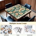 thumbnail image 6 of Mahjong Mat 31.5" x 31.5" Abstract Floral Waves Soft Teal Peach Tones Whimsical Swirls Non-Slip Noise Reduction Mahjong Tiles Table Cover for Dominoes Poker Card Board and Tile Games, 6 of 6