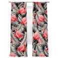 thumbnail image 2 of Red Flamingo Sheer Curtains 96 Inches Long 2 Panels Set, Window Sheer Curtains for Living Room/Bedroom, Summer Tropical Plants Leaves Botanical Black Light Filtering Rod Pocket Curtain 52''x96''x2, 2 of 8