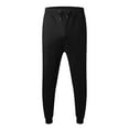 thumbnail image 4 of Men's Casual Pants Male Casual Fitness Running Trousers Drawstring Loose Waist Solid Color Pants Pocket Loose Sweatpants Black 3XL, 4 of 7