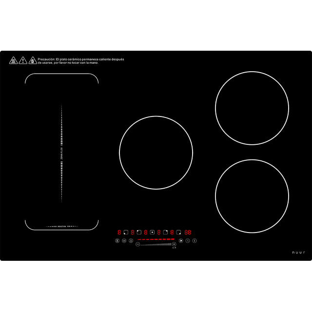 PARRILLA DE INDUCCIÓN 5 QUEMADORES 7,400W - 220V - BOOSTER - ZONA FLEX
