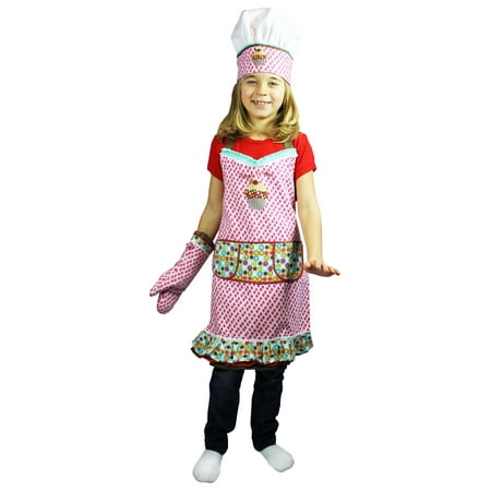 5 Tub Apron - MUkitchen Kids Apron, Hat, Mitt - Sweet Stuff 3-Piece Set