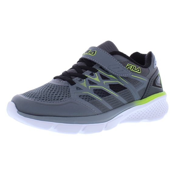 Fila Wanderun Strap Gs Boys Shoes Size 11, Color: Grey/Lime