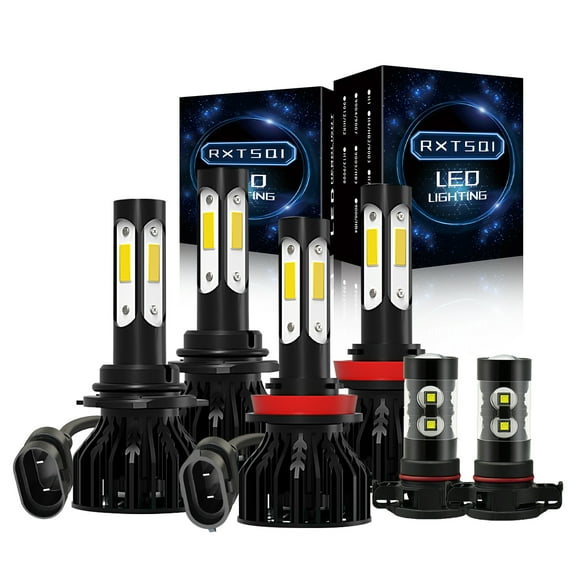 For 2007-2013 GMC Sierra 1500 2500 3500 LED Headlight Bulbs 9005 H11 High/Low Beam 5202 H16 Fog Light 6000k 6pcs,k9