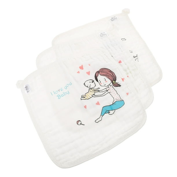 KAKOWELY 3 toallas de algodón para la saliva del bebé, suaves y absorbentes para la ducha.