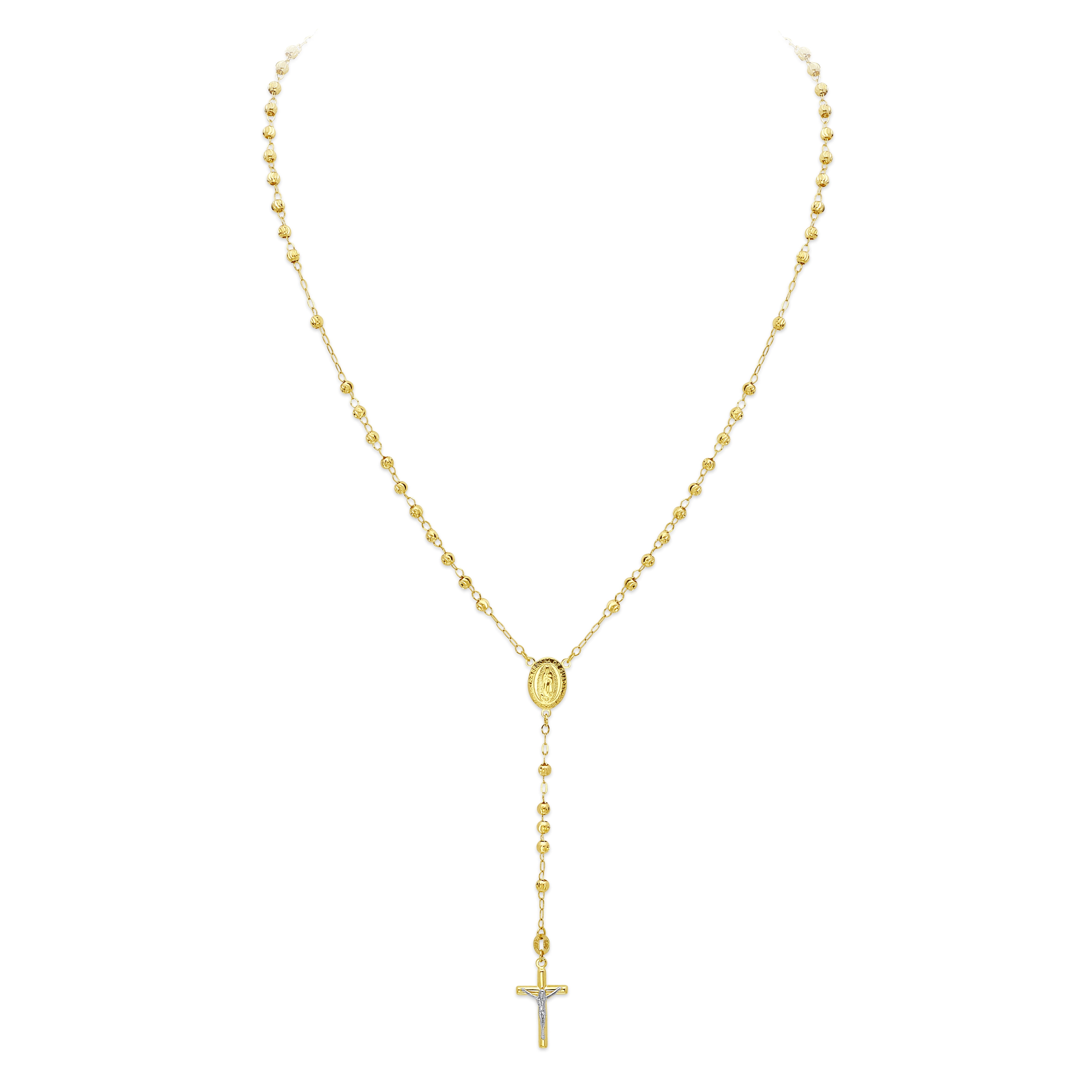 14k Yellow Gold Rosary Necklace 