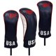 thumbnail image 5 of Juego de 3 fundas protectoras bordadas para cabezas de palos de golf de poliuretano, accesorios y funda para equipo. negro, 5 of 8