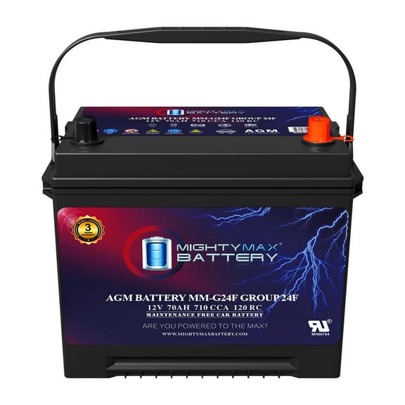 MM-G24F Start and Stop Car BCI Group Size 24F 12V 70Ah, 120RC, 710 CCA Rechargeable AGM Car battery