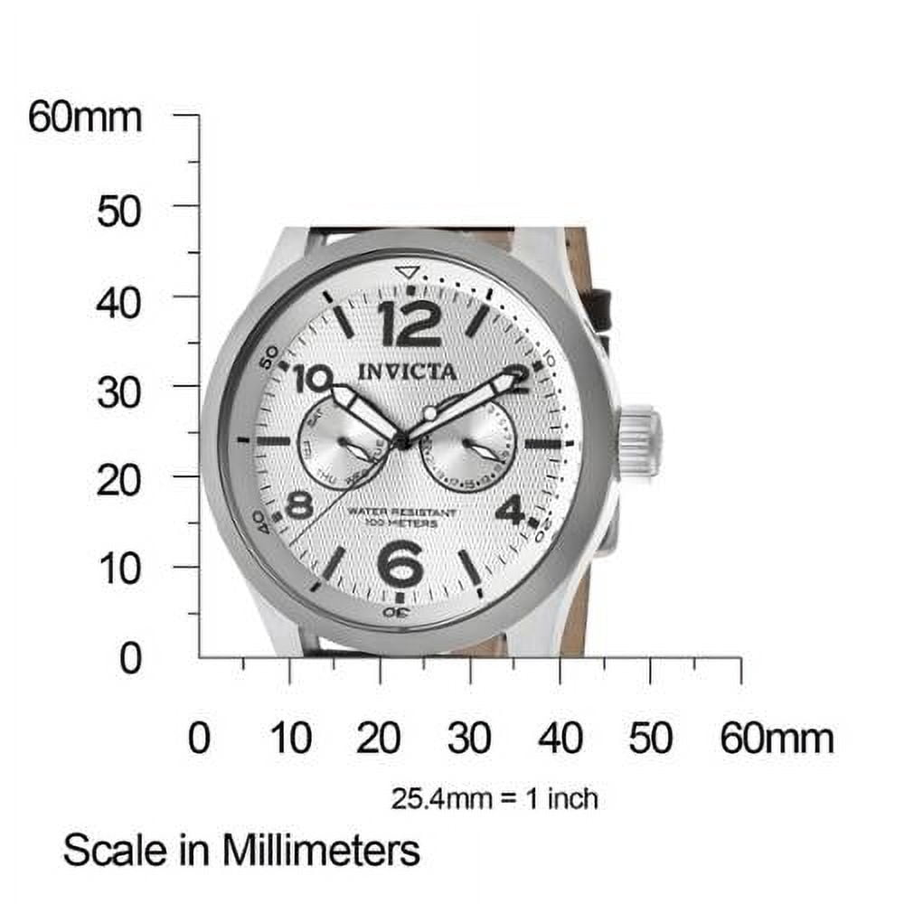 Invicta Men's 13009 I-Force Silver Textured Dial Chronograph Black Leather Watch
