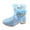Blue, variant on JIKNTTR Toddler Gilrs Boots Fashion Ankel Booties Toddler Girls Booties Little Kid Shoes Short Boots Girls Boots Shoes Princess Shoes Ankle Winter Snow Boots