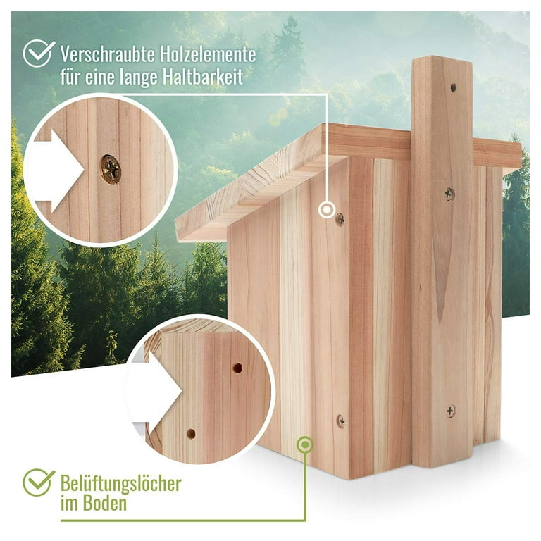 Wildtier herz I Blackbird nest Box Made of Screwed Solid Wood