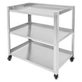 thumbnail image 5 of 3 Tier Utility Stainless Steel Kitchen Trolley Cart, Floorstanding Utility Serving Storage Rolling Cart Shelf, Kitchen Trolley Cart - 250lbs 27*16*31in, 5 of 11