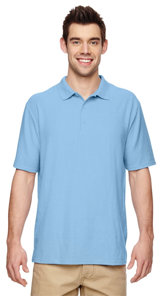 G728 DryBlend Double Pique Sport Shirt -Light Blue-Large - Walmart.com