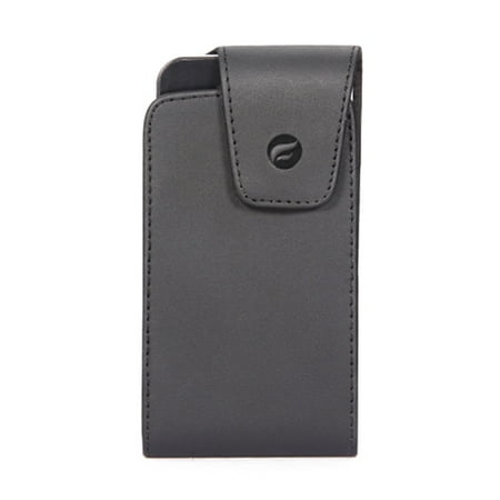 Premium Black Leather Case Compatible With Casio G-zOne Commando 4G LTE - HTC Vivid, Titan 2, Sensation XL 4G, Rezound, One SV S, Evo V 4G 3D, Desire 310, Amaze 4G, 8XT - Huawei Ascend P7