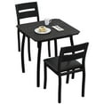 thumbnail image 1 of QinaQin 2-Person Compact Dining Table Set, 3-Piece Retro Black Kitchen Set with Upholstered Chairs, 1 of 8