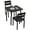 Black Tube + Black + Soft Cushion, variant on Accreate 2-Person Retro Black Square Dining Set, 3-Piece Compact Kitchen Table & Upholstered Chairs, Perfect for Small Spaces, Kitchens & Dining Nooks