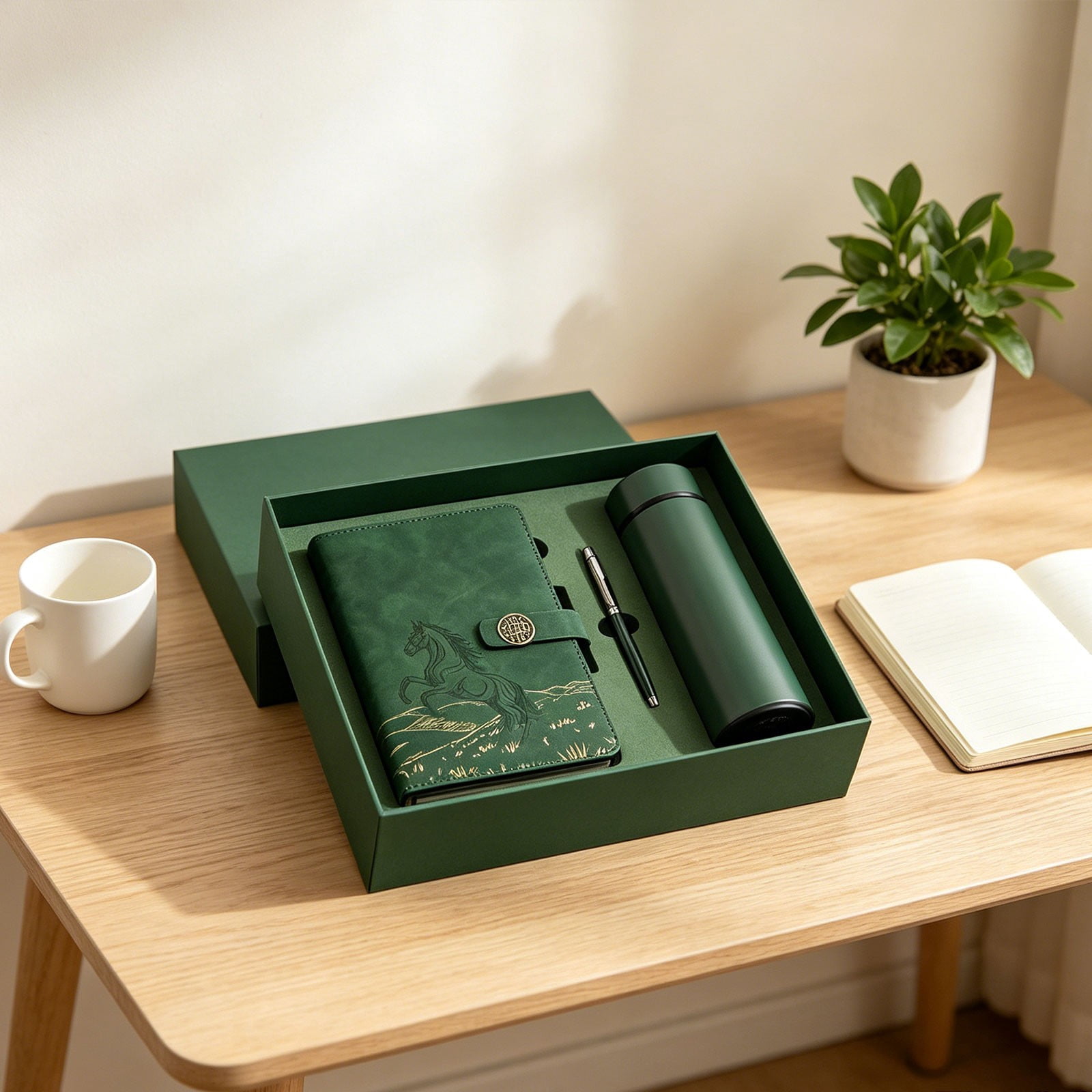 Year National Notebook and Thermal Cup Set; Souvenir A5 notebook for business; Practical gift combination