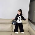 thumbnail image 5 of Traje de dibujos animados de moda para niñas de otoño 2024, sudadera con capucha de estilo occidental para niños, camiseta de manga larga, mono, traje de tres piezas, 5 of 5