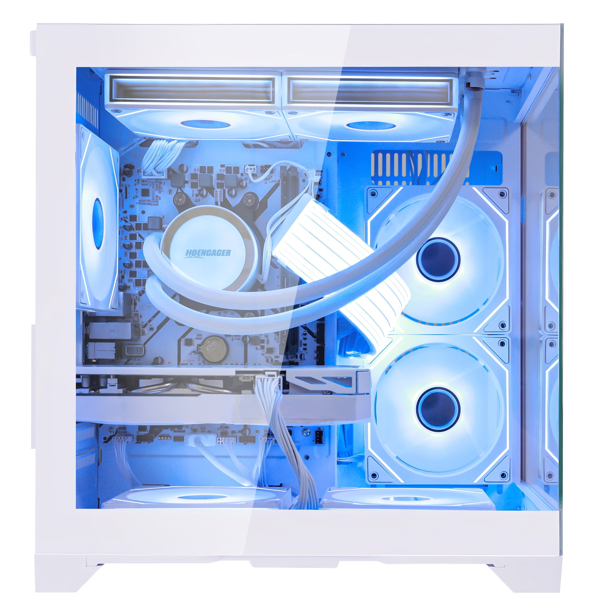 Hoengager Gaming PC AMD Ryzen 7 5700X 8-Core 3.4 GHz, RTX 5060 8GB, 32GB DDR4 RAM 3200MHz, 1TB PCIe SSD, WIFI with Bluetooth, Windows 11-White