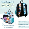 thumbnail image 3 of Wildkin Kids 12 Inch Backpack for Toddler Boys and Girls, Insulated Front Pocket (Big Fish Blue), 3 of 9