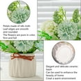 thumbnail image 3 of Hortensias artificiales, plantas verdes falsas, plantas en macetas, pequeños adornos, decoración de la sala de estar del hogar, comedor, bonsái., 3 of 5