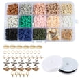 thumbnail image 2 of 262 Pcs Perles Plates Rondes en Argile Polymère Colorée avec Étui de Rangement à 15 Compartiments Kit d'Accessoires DIY pour Bracelet Pendentif Collier, 2 of 8
