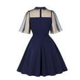 thumbnail image 4 of FYEGRE Elegant Gothic Lace Bridal Dress For Halloween Party Wedding With Bow Detailing Navy S, 4 of 8