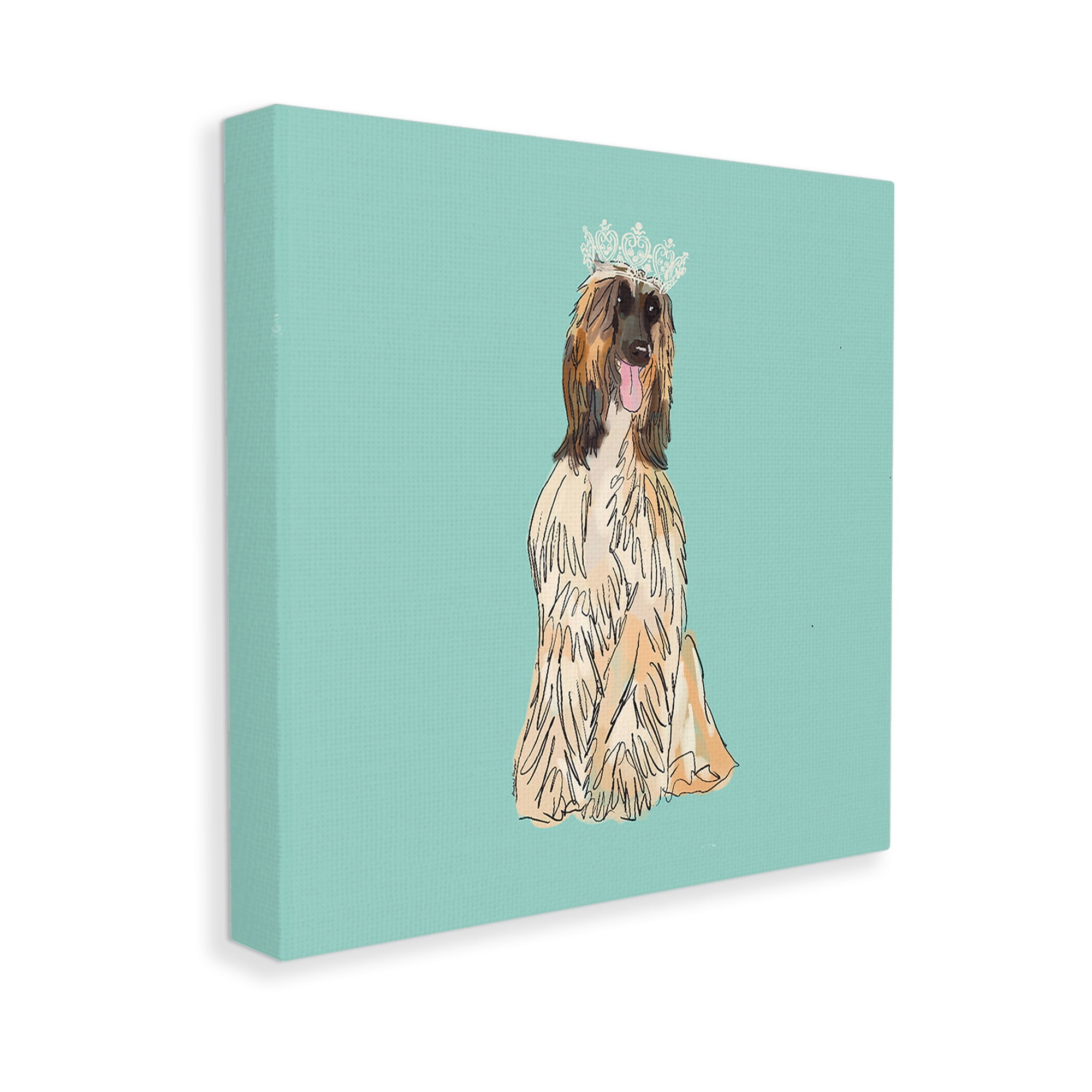 Stupell Industries Afghan Hound with Crown Animals & Insects Painting Gallery Wrapped Canvas Art Print Wall Art, 24 x 24